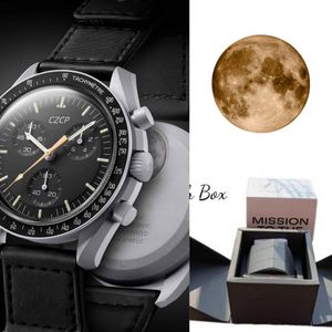 Sport Moon Mechanical Unisex Watch Полностью функциональная био -керамическая планета Watch Earth Mercury Solar Series Watch Полностью функциональный мир