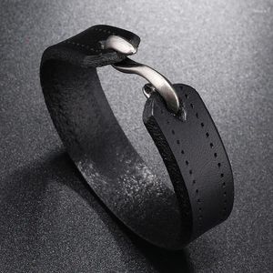 Link pulseiras casal pulseiras jóias atacado simples versátil s-hook retro pulseira de couro masculino moda e na moda fivela