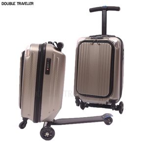 Вечерние сумки для путешествий, 21-дюймовый небольшой чемодан с паролем, складная сумка на колесиках со скутером, ручная кладь на колесах, чехол на колесиках 231123