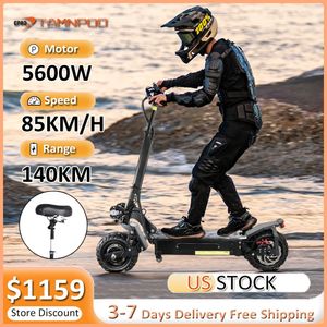 Diğer Spor Ürünleri Elektrikli Scooterlar Güçlü Scooter 5600W Çift Motor Max Hız 80kmh 60V 27AH Pil 11 inç Offroad Lastikleri Yetişkinler için Katlanır Eden 231122