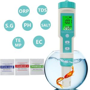 PH-метры 4/5/7 в 1 PH-метр TDS EC ORP соленость S. G измеритель температуры с подсветкой цифровой тестер качества воды для аквариума 231122