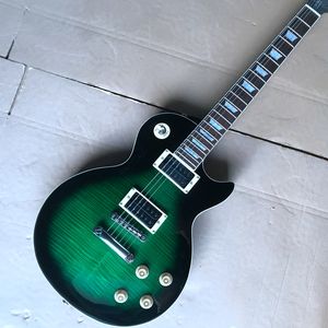 1958 Slash İmzası Anaconda Patlama Alev Maple Green Elecal Guitar Maun Vücut, Krom Donanım Ücretsiz Kargo