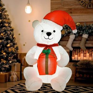 Christmas Toy 39 Foot Inflatable Plush Doll White Bear LED Luminous Merry Home Decoration Party Year Gift 231122