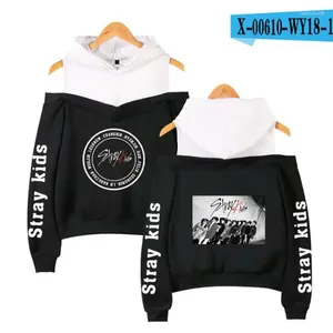 Damen Hoodies Sweatshirts 2023 Street Kid Kpop Hoodie Trägerloses Mädchen Sexy Stilvolles Off-Shoulder-Sweatshirt Niedlich