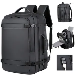 Школьные сумки, 40 л, расширяемый USB-рюкзак для путешествий, одобрен для полетов, ручная кладь для самолетов, водостойкий, прочный, 17-дюймовый мужской
