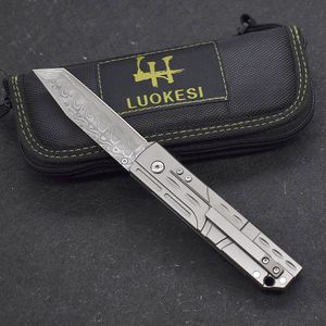 Заводская цена a1898 Складной нож Damascus Steel Tanto Blade TC4 TITANIUM сплав Ручка EDC Pocket Polder Neves Best Gift для мужчин