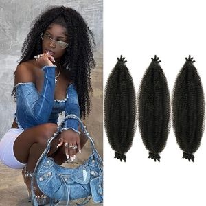Пружинящие волосы в стиле афро-твист Meche Afro Kinky Spring Twist Hair For Butterfly Distressed Locs Natural Black Marley Twist Плетение волос