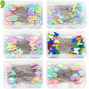 New 50 PCS Box Stainless Steel Dressmaking Pins Embroidery Patchwork Pins Garment Positioning Needle DIY Sewing Accessories Tools