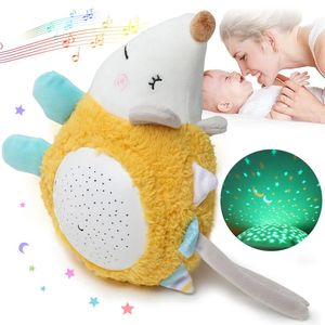 Brinquedos de pelúcia Light Up ASWJ Baby Sleep Soothers para dormir Portátil White Noise Sound Machine Night Projector Lullaby Stuffed Animal Toy 231123