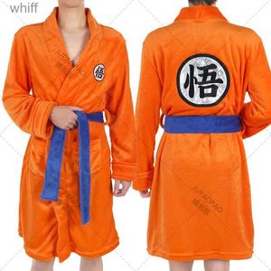 Toalhas Robes Anime Son Goku Cosplay Roupão Kakarotto Pijama Inverno Manter Quente Roupão de Flanela Macio para Mulheres Homens anime cosplayL231123