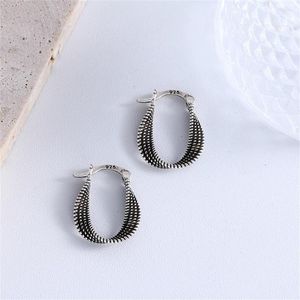 Orecchini a cerchio 2023 Vintage Twisted Punk 925 Stamp Stud per donna Accessori per feste in metallo tondo color argento