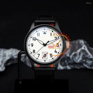 Нарученные часы 326905 Черные тузы маркировки автоматические мужские часы DLC White Dial Leather Purtime 2023 Luxury Top Brand Reloj Hombre Montre Pour