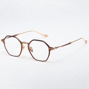 Erkekler için Optik Gözlükler Kadın Retro Tasarımcı 3133 Moda Titanyum Fiberglas Çerçeveler Avrupa ve Amerikan Altıgen Stil Anti-Işık Lens Plakası Kutu