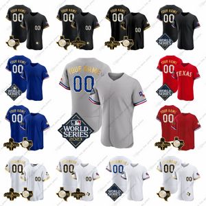 2023 camisas de beisebol personalizadas do Rangers 5 Corey Seager Nolan Ryan Marcus Semien Jacob DeGrom Martin Perez Jonathan Hernandez Black Bule Gold Branco Gold