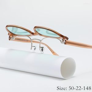 Солнцезащитные очки модная винтажная раскладушка Джаспер ацетат рамка UV400 Поляризованный линза ретро -овальный дизайн.
