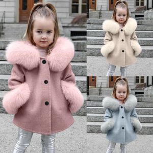 Jackets Toddler Girls Winter Windproof Coat Jacket Kids Warm Fleece Hooded Outerwear 231123