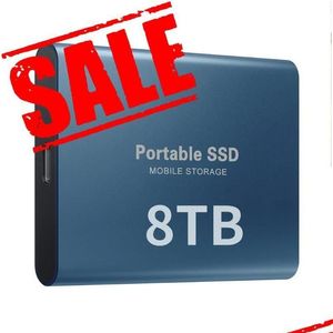Harici Sabit Sürücüler Harici Sabit Sürücüler 8 TB Yüksek Kaliteli Mobil Disk Tip C USB 3.0 Taşınabilir SSD Şok geçirmez Alüminyum Katı Hal OT2G0