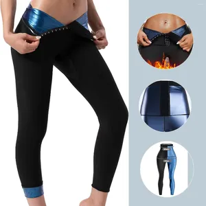 Женские брюки для сауны, женские спортивные капри, утягивающие леггинсы с высокой талией для тренировок, формирователь тела
