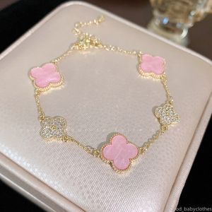 Moda clássica 4/quatro folhas trevo charme pulseiras pulseira corrente 18k pulseiras de ouro para mulheres menina casamento dia das mães jóias presentes femininos