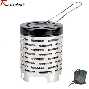 Stoves Mini Gas Heater Stove Wear resistant Outdoor Camping Portable Steel Warmer Heating Cover Equipment 231123