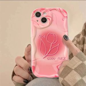 Дизайнерский силиконовый телефон Case Pink Rose подходит для iPhone 14 13 12 Pro Max 11 14plus Soft Case Anti-Fall Phone Case