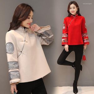 Etnik Giyim Çin Cheongsam Kadınlar İçin Üstler Kış 2023 Sonbahar Yıl Kostüm Moda Kıyafetleri Şangay Tang TA1602