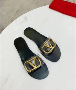 Tasarımcı Sandalet Klasik Moda Yeni Bayanlar Sandalet Signature Tahıl Deri Dekoratif Eleman Terlik Fabrika Outlet Toptan