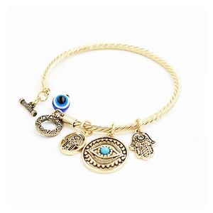 Charm-Armbänder, Symbol, böser Blick, Charm-Armbänder für Frauen und Mädchen, türkisches Glück, blaue Augen, Fatima-Hand-Armband, modischer Armreif, Schmuck, Dr. Dhgfz