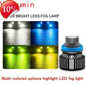 Yeni süper parlak LED araba sis farları lazer lens H11 9005 9006 H7 Spotlight Araba LED Far Yanıp Sönen Beyaz Sarı Kırmızı Yeşil