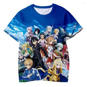 Erkek Tişörtleri Anime T-Shirts Kılıç Sanatı Online SAO 3D Baskılı Erkekler Kadın Moda Büyük Boy Kısa Kollu Gömlek Harajuku Kids Tees Tops