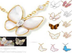 Tasarımcı Kolye Takı Moda Büyük Kelebek Kolye Kadınlar Beyaz Elmas Gül Altın Gümüş Pembe Mor Kollar Genç Kızlar İçin 2862653