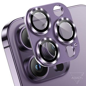 Kamera koruyucusu bütün metal temperli cam anti -çizik tozu güçlü yapışma tam kapsama koruyucu iPhone 14 Pro 13 12mini 11