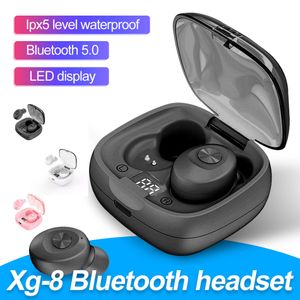XG-8 TWS Bluetooth Kulaklık Stereo Bas Ses LED Ekran Şarj Cihazı Kablosuz Kulaklıklar Elden Free Candy Rengi Spor Kulaklıkları Perakende Kutusu