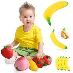 18cm Super Rebound Rebound Descompression Toy Simulação Fruit Banana Toys Kid Novelty Toyslt380