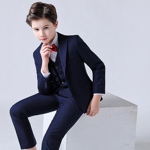 Suits Flower Boys Wedding Suit Kids Prom Party Tuxedo Formal Blazer Children's Day Pinao Performance Costume school uniform 2-16T 230424