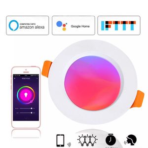 Экстренная аварийная светильница RGBW Dimmable Tuya Smart Lamp Потолок 5W 7W 10 Вт 15 Вт RGB теплый белый точечный освещение в внутреннем Bluetooth Wi -Fi Control с Alexa Google Home