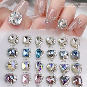 Nail Art Decorations Luxury Crystal Pile Diamond Sparkling Handmade Pearl Decoration Charm Shiny Jewelry Manicure Accessories 231123