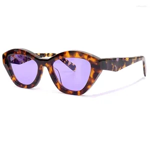 Sonnenbrille Cat's Eye Female Designer Fashion Gradient Color Lens Sexy Leopard Frame Glasses