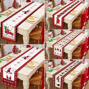 Table Runner Christmas Tablerunner Merry Christmas Decoration For Home Tablecloth Kitchen Xmas Navidad Kerst Natal Happy Year 2024 231123