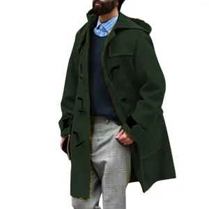 Erkekler için Şık Erkek Ceketleri 2023 Giyim artı Boyut Kış Palto Yakası Yakız Uzun Kollu Ceket Vintage Kalın Kapşonlu Satış