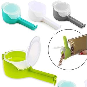 Bag Clips Food Storage Sealing Plastic Cap Sealer Clip With Pour Spouts Snack Candy Fresh Clamp Kitchen Organizer Lx4928 Drop Delive Dhbsn