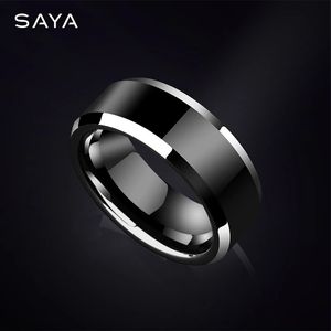 Обручальные кольца мужские черные вольфрамовые для большого пальца кольца для пар полированные удобные обручальные кольца подарок вечерние по индивидуальному заказу 231124
