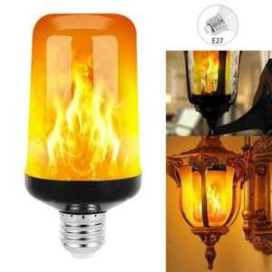 LED Bulbs Mode Flame Effect Decorative Bulb LED Dynamic Flame Light E27 Creative Corn Bulb Flame Simulation Effect Night Light