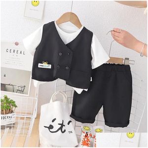 Clothing Sets Childrens Summer Suits Baby Boy Clothes 1 To 2 Years Koraen Fashion Vest T-Shirts And Shorts Tracksuits For Kids Boys Dr Otvup