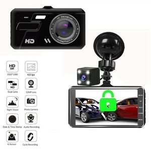 BT200 4 Inç IPS Dokunmatik Ekran Çizgi Kam 1080P Araba DVR Çift Lens Dash Kamera Dashcam Geniş Açı Video Kaydedici Arka Kamera Gece Görüş