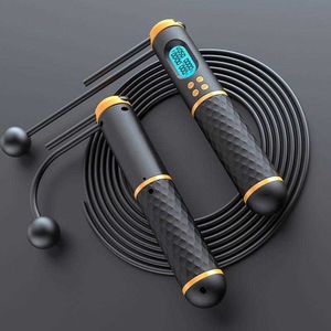 Jump Ropes 2 In 1 Multifun Speed Skipping Rope With Digital Counter Professional Ball Bearings And Non-slip Handles Jumps And Calorie Count P230425