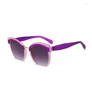 Солнцезащитные очки 2023, женские брендовые простые овальные солнцезащитные очки в самооправе с кошачьими глазами, винтажные мужские очки UV400