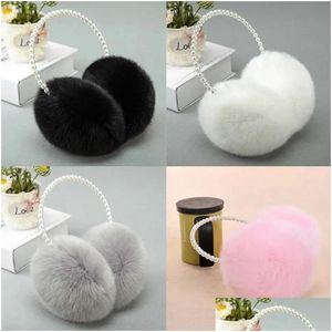 Ear Muffs Ear Muffs Mulheres Meninas Inverno Fluffy Plush Earmuffs Imitação Headband Engrossar Quente Princesa Crianças Party Styling Headwear R2 DHYFP