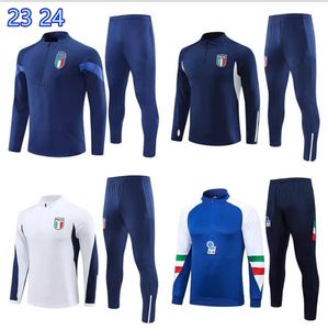 2023 2024 Италия спортивный костюм Survetement с половиной молнией Тренировочный костюм для футбола 23 24 Italia мужские и детские футбольные спортивные костюмы комплект куртка Chandal Football Italiana спортивная одежда