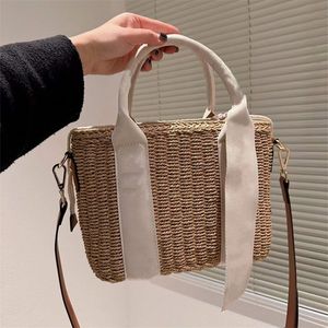 женская деревянная большая сумка Summer Straw Bags Сумки дизайнерская сумка модная сумка через плечо на одно плечо роскошная сумка пляжные сумки Letters 5A